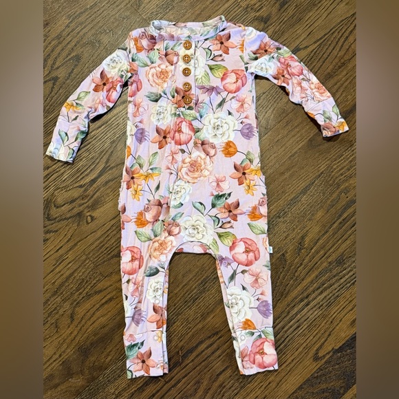 Bamboo Toddler 2T Lot of 4 Posh Peanut Ruffled Pajama Bums & Roses Romper Dress - Picture 2 of 14